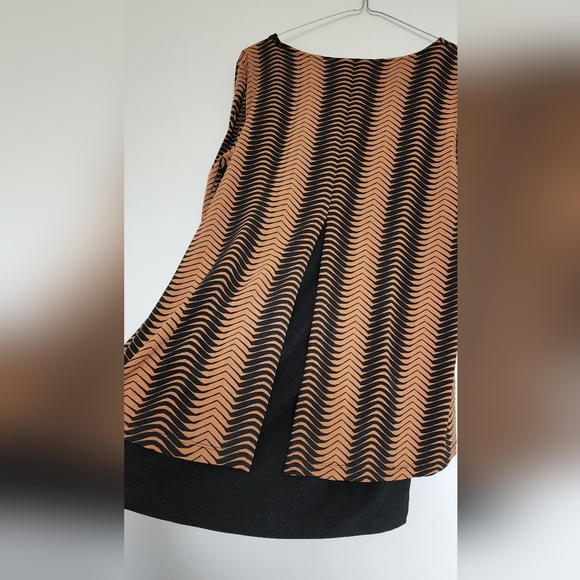 Alfani Tan Brown Rust Black Maternity Top Blouse - Picture 5 of 6